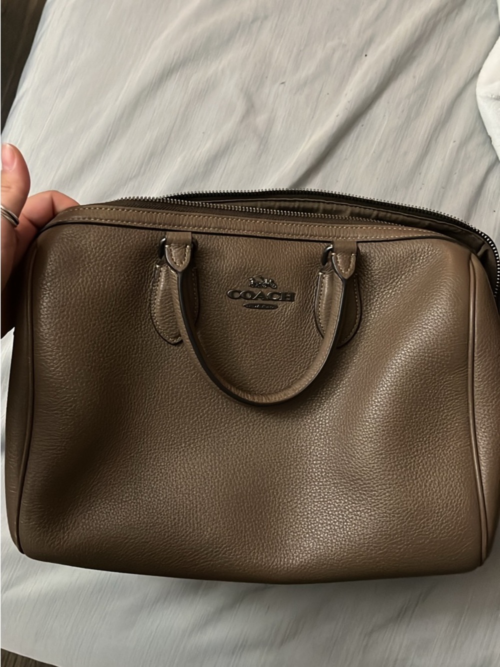 Coach Brown Pebbled Leather Satchel
